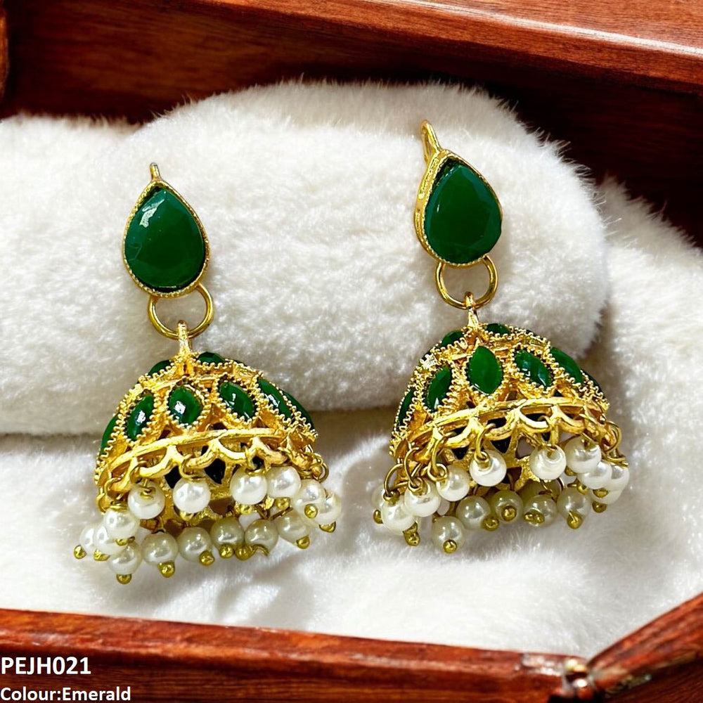 Ruby Red Traditional Jhumka Earrings
